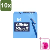 Gillette 10 x - Blue 2 - Wegwerpscheermesjes - Duurzaam en comfortabel - 64 Scheermesjes - Bulkverpakking - Scheermesje - Douchemop - Wegwerpscheermesje