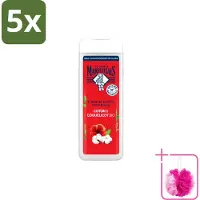 Le Petit Marseillais 5 x – Douchegel – Bio Katoenmelk & Papaver – 400 ml - Bulkverpakking - Douchegel bio - Douchemop - Katoenmelk