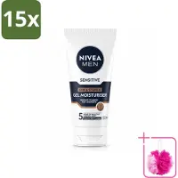 Nivea 15 x MEN - Sensitive - Gezichtsgel Huid & Stoppelbaard - 50 ml - Bulkverpakking - Gevoelige huid - Douchemop - Stoppelbaard verzorging