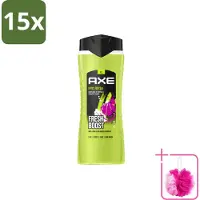 Axe 15 x – Douchegel – Epic Fresh Fresh Boost 3-in-1 – 400 ml - Bulkverpakking - Douchegel - Douchemop - Frisheid
