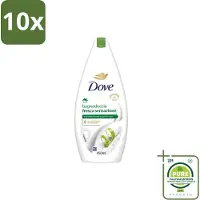 Dove 10 x – Douchegel – Fresh Sensation – 450 ml - Grootverpakking - Vaatwasstrips - Douchegel - Fris Gevoel - Mild Reinigen - Huid Verzorgen - Schuim