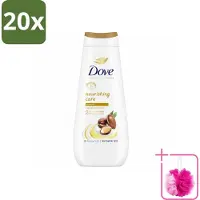 Dove 20 x Douchecrème - Nourishing Care - Arganolie - 400 ml - Bulkverpakking - Douchegel - Douchemop - Huid verzorging