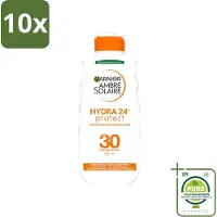 Garnier 10 x - Ambre Solaire - Hydraterende Zonnebrand Melk - SPF 30 - 200 ml - Grootverpakking - Vaatwasstrips - Zonnescherm - Zonnebrandmelk - Hydraterende Zonnebrandmelk - SPF 30 - Zonbescherming