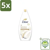 Dove 5 x – Douchegel – Nourishing Silk – 450 ml - Grootverpakking - Vaatwasstrips - Douchegel Zijdezacht - Huid Verzorging - Schuim Douchegel - Mild Reinigen - Huid Comfortabel