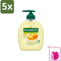 Palmolive 5 x – Handzeep – Melk & Honing – 300 ml - Bulkverpakking - Handzeep - Douchemop - Melk en honing