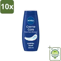 Nivea 10 x - Douche Crème - Beschermend - Unieke Crème Geur - 250 ml - Grootverpakking - Vaatwasstrips - Douchecrème - Huidbescherming - Verzorgende Crème - Hydraterende Crème - Geur