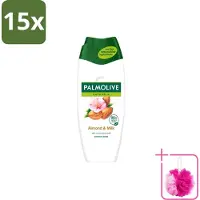 Palmolive 15 x – Douchecrème – Naturals Almond & Milk – 500 ml - Bulkverpakking - Douchecrème - Douchemop - Amandel