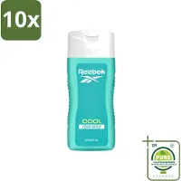 Reebok 10 x - Cool Your Body - Douchegel - 400 ml - Grootverpakking - Vaatwasstrips - Douchegel - Menthol - Verkoeling - Frisse Geur - Aloe Vera