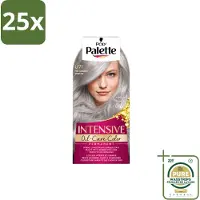 Schwarzkopf 25 x Poly Palette – Haarverf – U71 Puur Zilvergrijs – 115 ml - Wasstrips - Grijs Haar Kleuren - Zilvergrijs Haar - Intens Grijs - Zilverreflectie - Haarkleuring