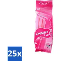 Benson 25 x - Laser Twin Women - Wegwerpscheermesjes - Voor Vrouwen - 10 Mesjes - Voordeelverpakking - 25 stuks