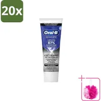 Oral-B 20 x - 3D White Houtskool - Tandpasta - Whitening & Diepreinigend - 75 ml - Bulkverpakking - Witte tanden - Douchemop - Tandpasta whitening