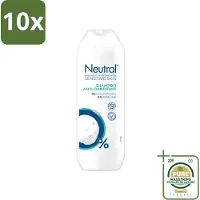 Neutral 10 x - Shampoo - Gevoelige Huid - Anti-Roos - 0% Kleurstof & Parfum - 250 ml - Wasstrips - Gevoelige Huid - Anti-roos Shampoo - 0% Parfum - 0% Kleurstof - 0% Parabenen