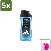 Adidas 5 x – Douche & Shampoo – Men After Sport – 250 ml - Bulkverpakking - Sport na sport - Douchemop - Sportverzorging