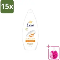 Dove 15 x Fruity Nourish - Douchegel - Sulfaatvrij - 250 ml - Bulkverpakking - Douchegel - Douchemop - Voedende douchegel