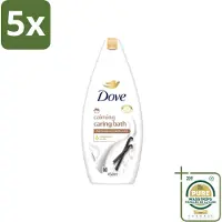 Dove 5 x – Badcrème – Sheaboter & Vanille – 450 ml - Wasstrips - Badcrème - Sheaboter - Vanille - Huid Verzorging - Voedende Badcrème