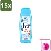 Fa 15 x - Douchegel - Winter Splashes Ice Jump - Frisse Geur & Verfrissing - Verzorgend - 250 ml - Bulkverpakking - Douchegel - Douchemop - Zeebries