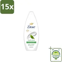 Dove 15 x – Douchegel – Fresh Care – 250 ml - Grootverpakking - Vaatwasstrips - Douchegel - Fris - Schone Huid - Huid Reinigen - Huid Hydrateren