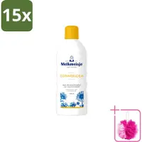 Melkmeisje 15 x - Bad & Douche Zonnebloem - Romig Parfum - 1000 ml - Bulkverpakking - Douchecrème - Douchemop -