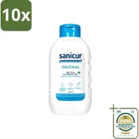 Sanicur 10 x – Bad & Douchegel – Original – 300 ml - Wasstrips - Bad En Douchegel - Milde Reiniging - Hydraterende Badgels - Huidverzorging - Gevoelige Huid