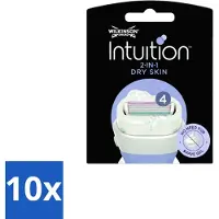 Wilkinson Sword 10 x – Scheermesjes – Intuition Dry Skin Coconut Milk & Almond Oil – 3 Scheermesjes - Voordeelverpakking - 10 stuks