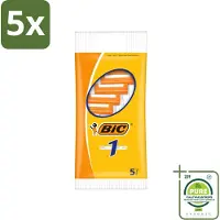 BIC 5 x - Scheermesjes - Enkel Mesje - Wegwerpmesjes - 5 Scheermesjes - Grootverpakking - Vaatwasstrips - Scheermesje - Wegwerpscheermesje - Enkel Mesje - Roestvrijstalen Mesje - Chroomcoating