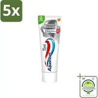 Aquafresh 5 x - Tandpasta - Tandsteen Controle - Beschermt Tegen Tandsteen - 75 ml - Grootverpakking - Vaatwasstrips - Tandpasta - Tandsteen - Tandplak - Tanden Beschermen - Tandvlees