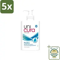 Unicura 5 x - Vloeibare Zeep Hydra - Hydraterend - 250 ml - Wasstrips - Handzeep - Hydra - Antibacteriële Handzeep - Hydraterende Handzeep - Natuurlijke Handzeep