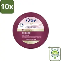 Dove 10 x – Bodycrème – Pro Age – 250 ml - Grootverpakking - Vaatwasstrips - Huidverzorging - Anti-ouderdom - Huidelasticiteit - Hydratatie - Bodycrème