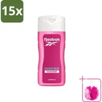 Reebok 15 x - Inspire Your Mind - Douchegel - 400 ml - Bulkverpakking - Douchegel - Douchemop - Verfrissende geur
