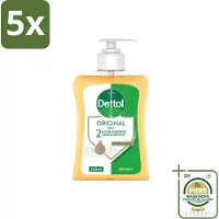 Dettol 5 x – Antibacteriële Handzeep Original – Hydraterende Formule – 250 ml - Wasstrips - Antibacteriële Handzeep - Handwas - Hygiëne - Huidverzorging - Melkzuur