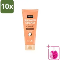 Sence 10 x - Coconut - Douchecrème - Verzorgend - 200 ml - Bulkverpakking - Douchecrème kokos - Douchemop - Kokos geur