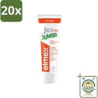 Elmex 20 x - Tandpasta - Junior - (5-12 jaar) - Tooth Strengthening- 75 ml - Wasstrips - Tandpasta Voor Kinderen - Gaatjesbescherming - Aminfluoride - Tandglazuur Versterken - Kindertandpasta