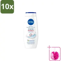Nivea 10 x – Douchecrème – Protect – 250 ml - Bulkverpakking - Douchecrème - Douchemop - Huidverzorging