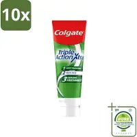 Colgate 10 x - Triple Action - Xtra Fresh - Tandpasta - 75ml - Grootverpakking - Vaatwasstrips - Tandpasta - Gaatjes - Tanden - Frisse Adem - Witte Tanden