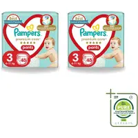 Pampers 2 x – Luierbroekjes – Premium Care Pants Maat 3 – 48 Luiers - Grootverpakking - Vaatwasstrips - Luier - Luierbroek - Luier Voor Baby - Luier Voor Kind - Droge Billetjes