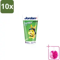 Jordan 10 x - Junior - Tandpasta - 6-12 jaar - 50 ml - Bulkverpakking - Tandpasta voor kinderen - Douchemop - Tandpasta 6-12 jaar