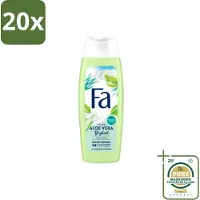 Fa 20 x – Douchegel – Yoghurt Aloe Vera – 250 ml - Wasstrips - Douchegel Yoghurt Aloë Vera - Milde Reiniging - Hydraterende Douchegel - Verzorgende Douchegel - Gevoelige Huid