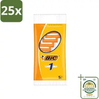 BIC 25 x - Scheermesjes - Enkel Mesje - Wegwerpmesjes - 5 Scheermesjes - Wasstrips - Scheermesje - Wegwerpmesje - Enkel Mesje - Roestvrij Staal Mesje - Chroomcoating