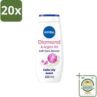 Nivea 20 x - Diamond Touch Douchegel - Sensuele Leliegeur - 250 ml - Wasstrips - Douchegel - Diamantpoeder - Witte Aronskelk - Hydratatie - Luxe Douchegel