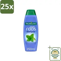Palmolive 25 x Naturals - Shampoo - Anti-Roos - Wilde Munt - Verfrissend - 350 ml - Wasstrips - Anti-roos Shampoo - Wilde Munt Shampoo - Roosbestrijdend Shampoo - Gezonde Hoofdhuid - Verfrissend Haar