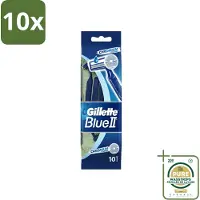 Gillette 10 x - Blue 2 - Wegwerpscheermesjes - Chromium Coating - 10 Scheermesjes - Wasstrips - Scheermesjes - Wegwerpscheermesjes - - Gromium Coating - Comfortabele Scheerbeurt