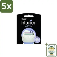 Wilkinson 5 x – Scheermesjes – Intuition Dry Skin Coconut Milk & Almond Oil – 3 Scheermesjes - Wasstrips - Scheermesjes - Droge Huid - Kokosmelk - Amandelolie - Huidverzorging