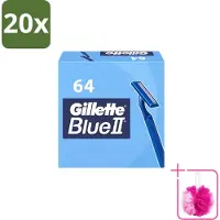 Gillette 20 x - Blue 2 - Wegwerpscheermesjes - Duurzaam en comfortabel - 64 Scheermesjes - Bulkverpakking - Scheermesje - Douchemop - Wegwerpscheermesje