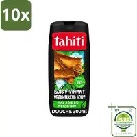 Tahiti 10 x - Douchegel - Verkwikkend Bio Hout - 100% Vegan - 300 ml - Grootverpakking - Vaatwasstrips - Douchegel - Houtgeur - Verkwikkend - Huid Verzorgen - Huid Verzachten