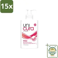 Unicura 15 x - Vloeibare Zeep Mild - Verzachtend - 250 ml - Wasstrips - Handzeep - Antibacterieel - Milde Handzeep - Handen Reinigen - Hygiëne