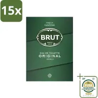BRUT 15 x – Eau de Toilette – Original – 100 ml - Wasstrips - Original Eau De Toilette - Kruidige Geur - Amber - Lavendel - Mannelijke Geur