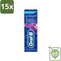Oral-B 15 x - 3D White Vitalize - Tandpasta - Whitening - 75 ml - Grootverpakking - Vaatwasstrips - Tandpasta - Witte Tanden - Tanden Versterken - Tanden Beschermen - Tanden Reinigen