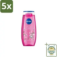 Nivea 5 x – Douchegel – Floral Love – 250 ml - Wasstrips - Douchegel - Bloemige Geur - Zachte Huid - Verzorgende Douche - Huidverzorging