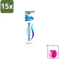 Sensodyne 15 x – Tandpasta – Extra Fresh Gel – 75 ml - Bulkverpakking - Gevoelige tanden - Douchemop - Mondgevoel