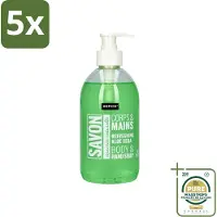 Sence 5 x - Refreshing Aloe Vera - Handzeep - Savon - 500 ml - Wasstrips - Aloe Vera Handzeep - Handzeep Aloe Vera - Aloe Vera Handverzorging - Vloeibare Handzeep - Aloe Vera Geur